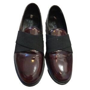BOEMOS Womens Lord Bordeaux Patent Leather Oxford Flats Mocassins Size 7 Euc